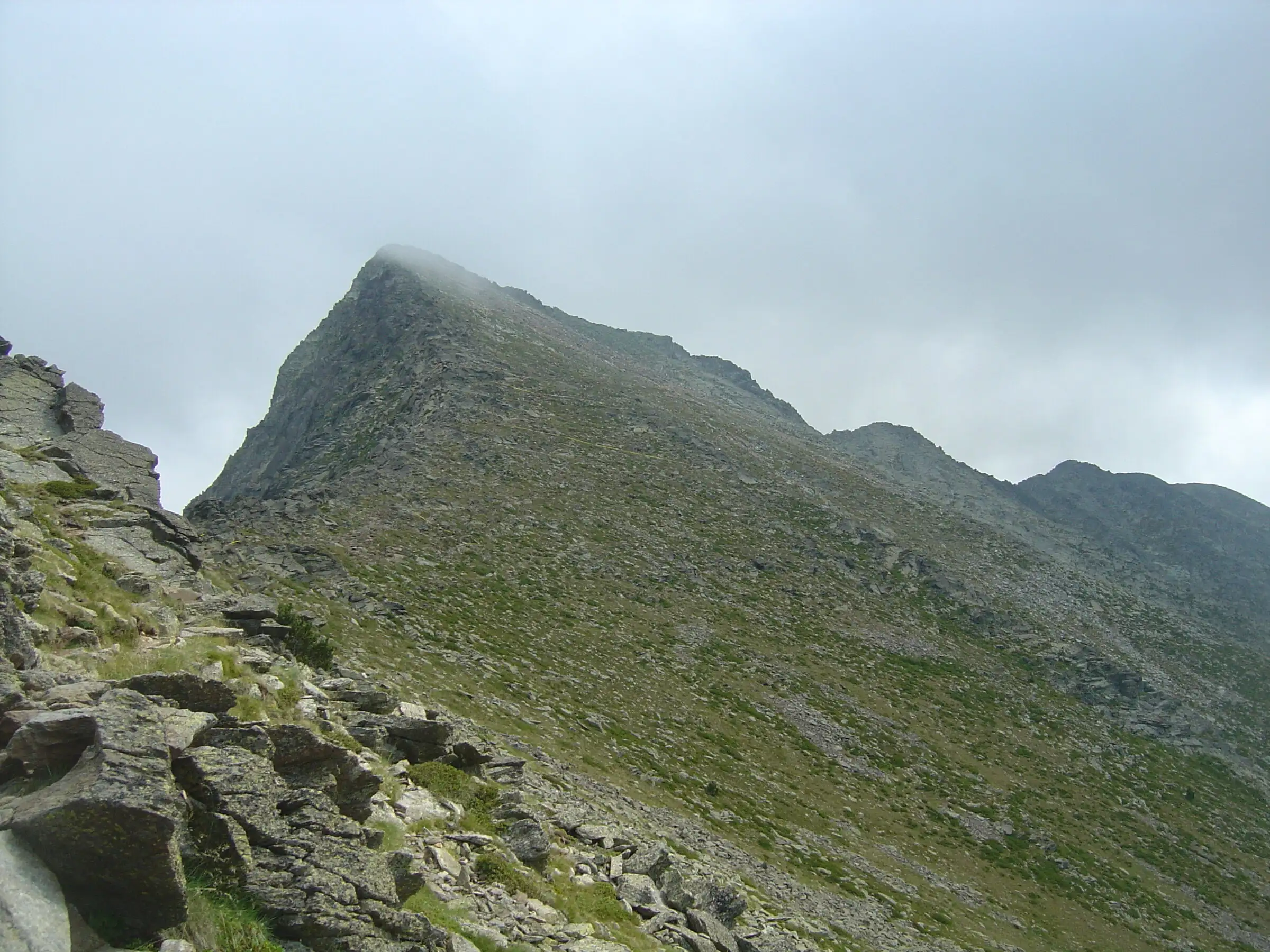 Pic du Canigou seen from La Portella, on the ascent route from the Cortalets